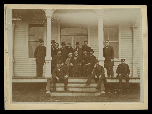 Thomas Edison and Employees outside Menlo Park Laboratory, 1880