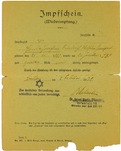 Impfbescheinigung für Hans-Joachim Gumpert Vorderseite