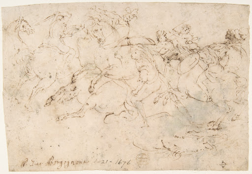 Cavalry Engagement (recto); Concert of Angels (verso)