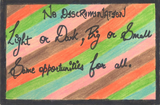 A postcard by Abhinav Agarwal from Bulandshahr calls to end racial discrimination