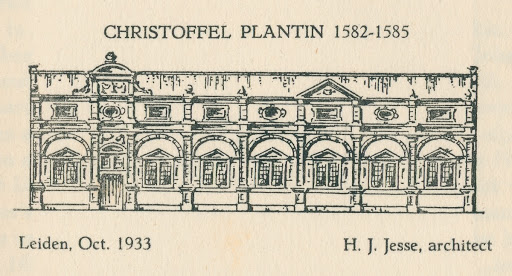 Reconstruction drawing of the Christophe Plantin's house in Leiden