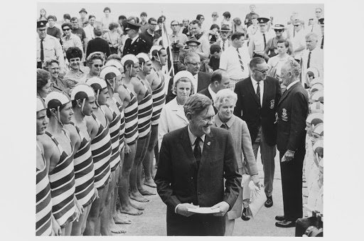 Prime Minister John Gorton Arrives at North Bondi 1968