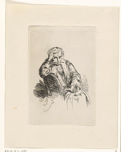 Schrijver met pen in zijn mond