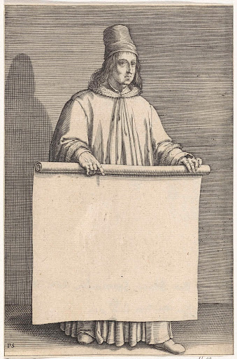 Jongeman met een rol papier