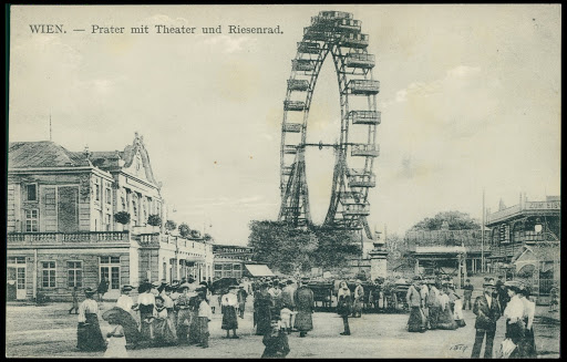 Park rozrywki Prater i jego symbol Riesenrad, Wiedeń, początek XX wieku
