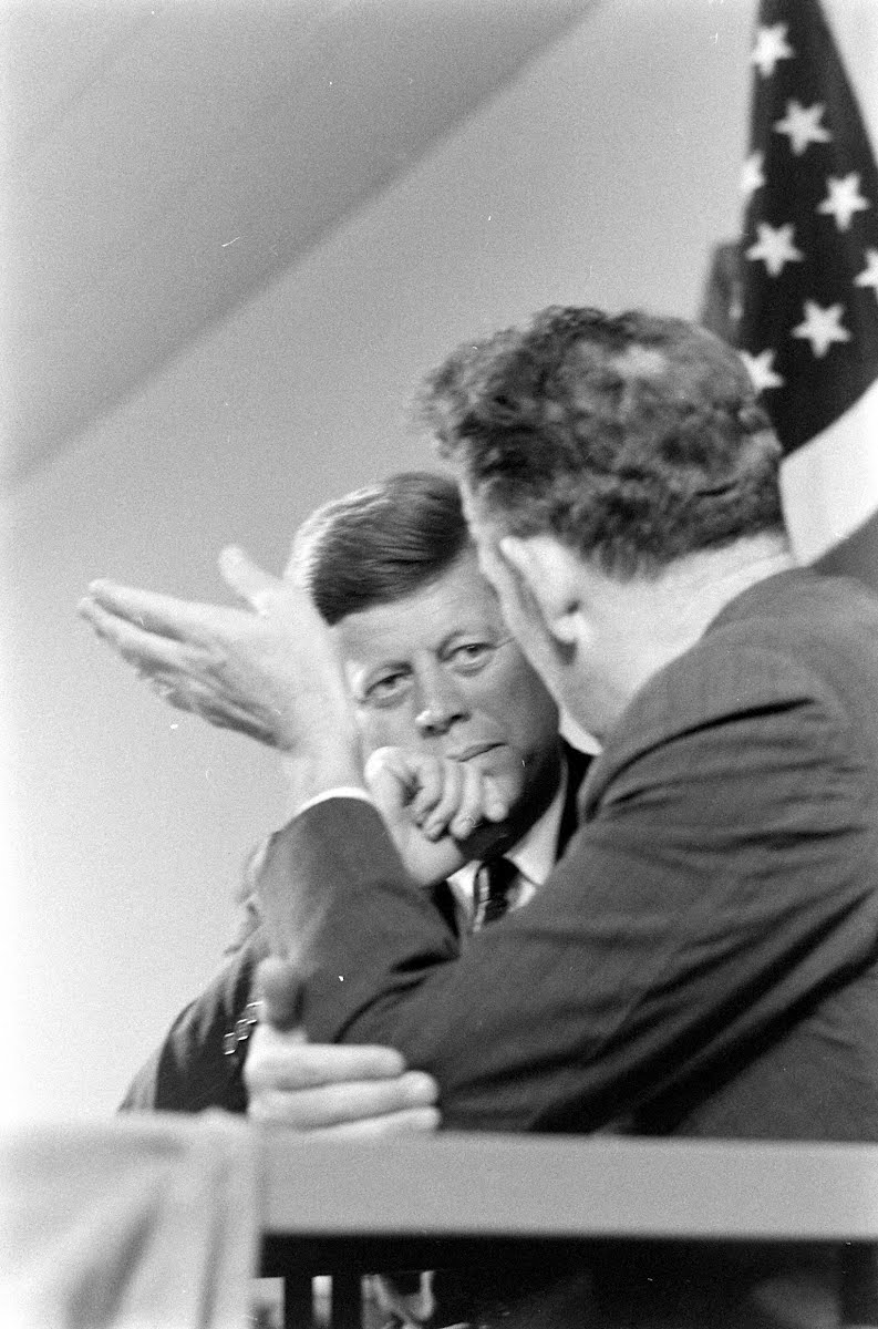 Kennedy And Symington At Quentin Burdick's Birthday Party In Fargo, North Dakota Caps.