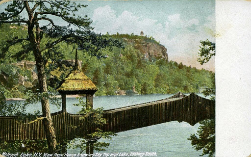 Postcard:Mohonk Lake, N.Y. View from House Showing Sky Top and Lake, Looking South