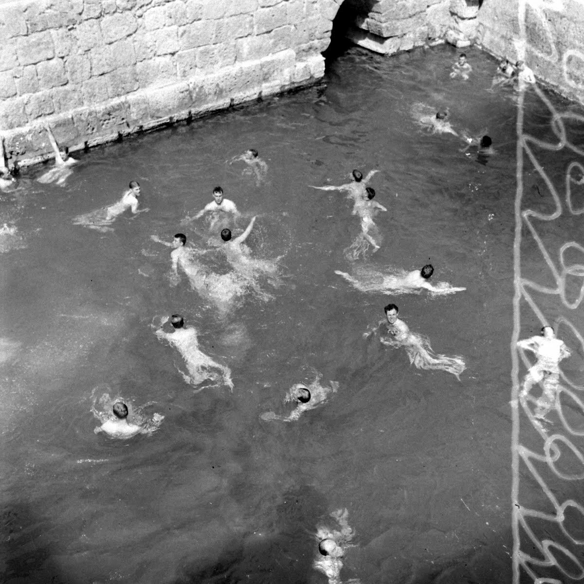 Soldiers Swim In Roman Baths At Gafsa