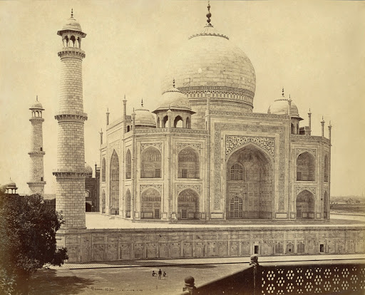 The Taj Mahal from the corner of the quadrangle