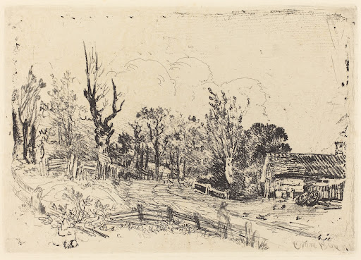 Road with a Farmhouse on the Right