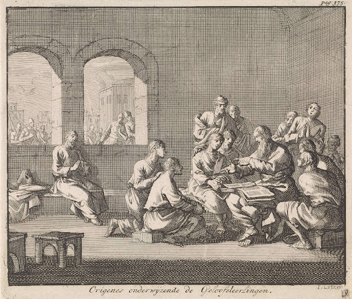 Kerkleraar Origenes onderwijst de catechismus