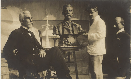 Pereira Passos posing for Rodolfo Bernardelli