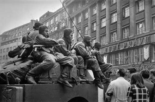 In front of the Rudé Právo building, Na Poříčí