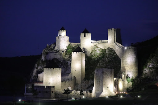 Golubac Fortress by night