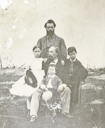 Davis children with Joseph Davis and Robert Brown