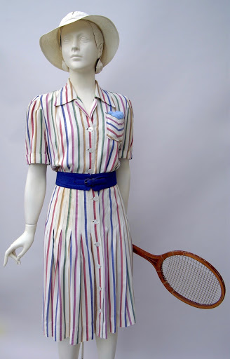 Striped playsuit with overskirt
