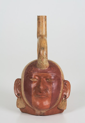 Portrait bottle with stirrup shaped neck