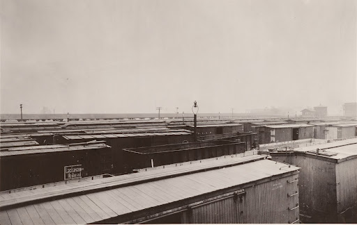 East Buffalo repair yards of the Delaware, Lackawanna & Western R.R. Co. Form 6 Novalux units, 600 candlepower, 20 ampere, series Mazda lamps. Dome refractors and clear rippled globes.