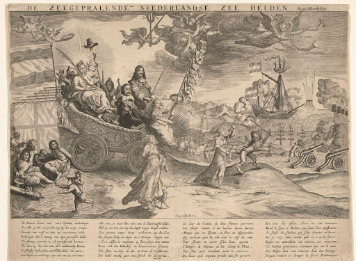 Allegorie op de Nederlandse overwinningen op zee tijdens de Eerste Engelse Oorlog, 1654