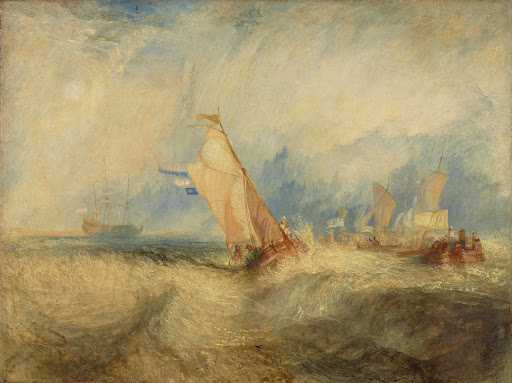 Van Tromp, going about to please his Masters, Ships a Sea, getting a Good Wetting (Main View)