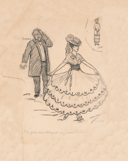 “She grows more extravagant every season!” cartoon