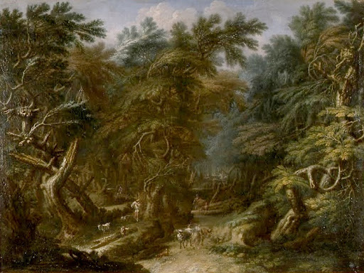 Wooded Landscape; Shepherds and Deer Hunt