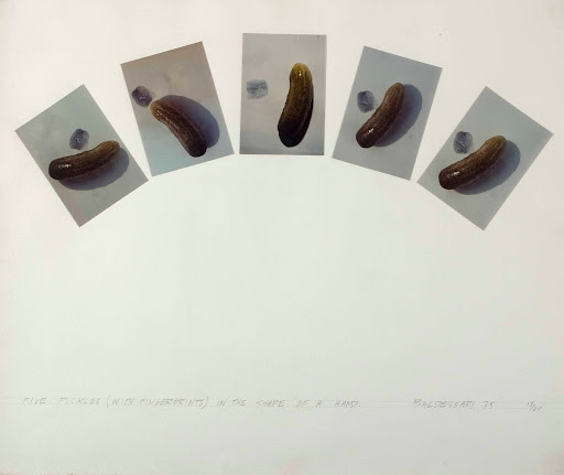 John Baldessari.Five pickles with fingerprints