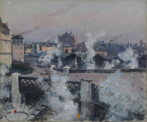 View of St. Lazare Railway Station, Paris