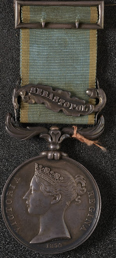 Crimean War Medal, silver with silk ribbon, bar an