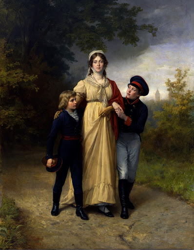 Queen Luise with her sons in Luisenwahl Park