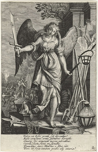 Engel met zwaard met het oor van Malchus