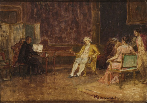 D. João VI ouvindo o padre José Maurício ao cravo (estudo)