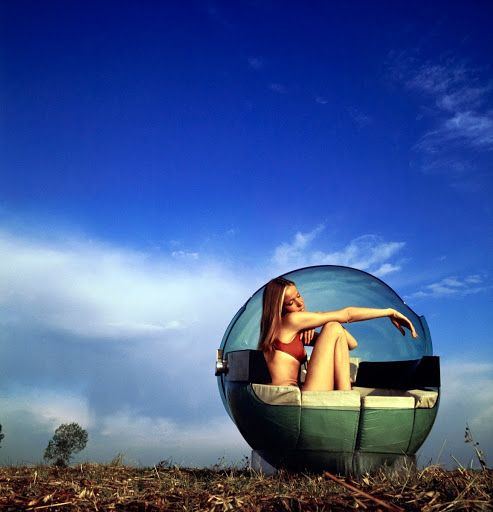 Veruschka in Gianfranco Fini Chair, Vogue