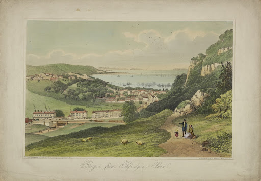 Chester and Holyhead Railway. Coloured Lithograph
