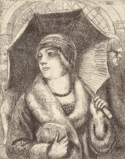 Shopper with Umbrella