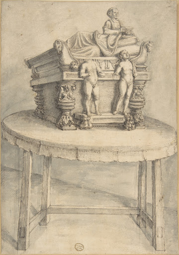 Sarcophagus on a table