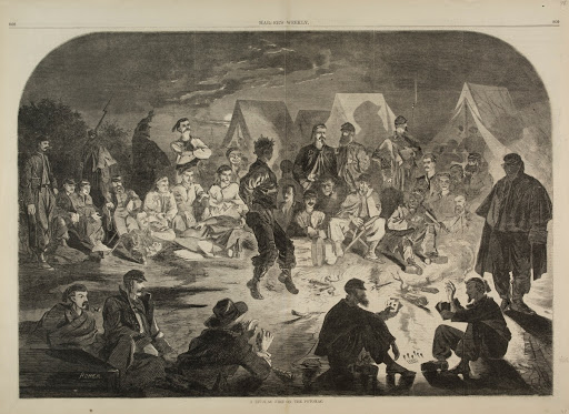 A Bivouac Fire on the Potomac, from Harper's Weekly, December 21, 1861