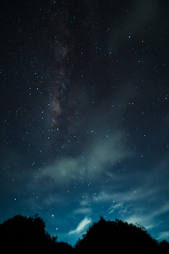 A night sky on karst area