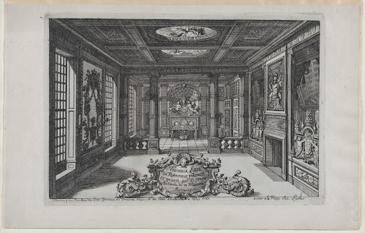 Title Plate with a Cartouche Set in a Lavish Interior, from Nouveaux Liure da Partements, part of Œuvres du Sr. D. Marot