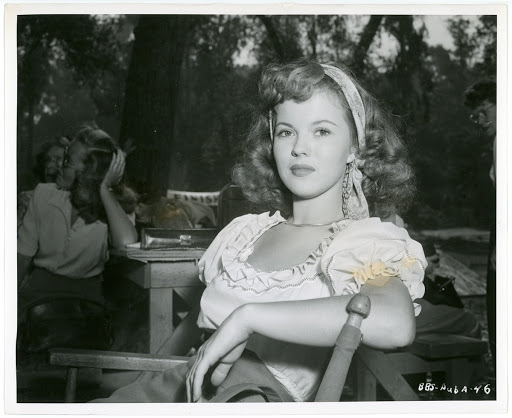 Shirley Temple on the set of “The Bachelor and the Bobby-Soxer”