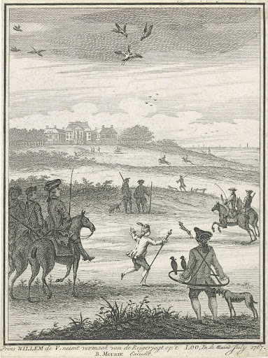 Willem V op reigerjacht bij het Loo, 1767
