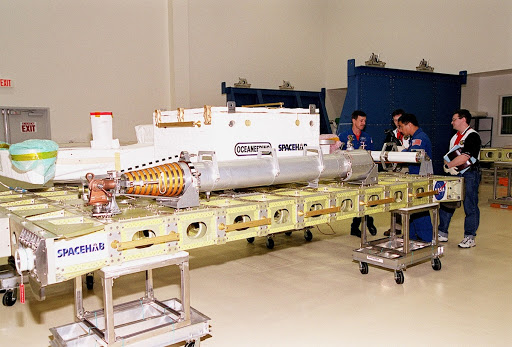 At SPACEHAB are left STS-101 Pilot Scott J. ``Doc'' Horowitz Ph.D.