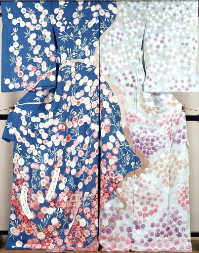 Homongi Kimono 'The cherry blossoms in Omuro'