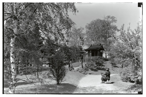 Maud Purdy in the Japanese Hill-and-Pond Garden