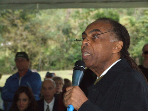 Gilberto Gil durante lançamento nacional do projeto Roteiros de Imigração