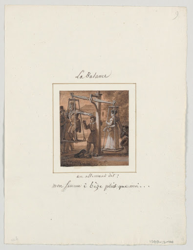 Design for a Painted Porcelain Plate, La Balance (Libra) from le Zodiaque Travesti (The Farcical Zodiac) Service