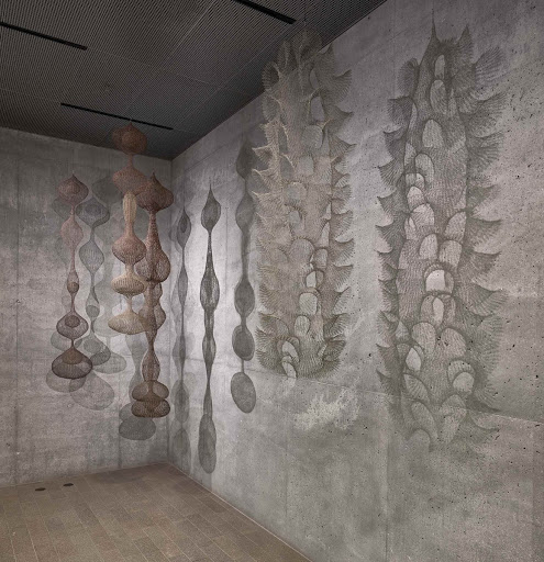 The Ruth Asawa installation in the lobby of the Nancy B. and Jake L. Hamon Tower at the de Young museum, San Francisco