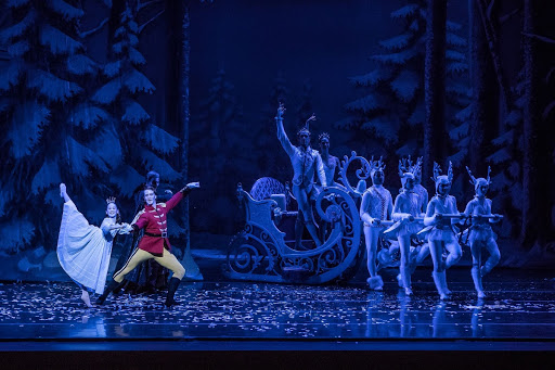 Kansas City Ballet dancers in "The Nutcracker" at the Kauffman Center for the Performing Arts