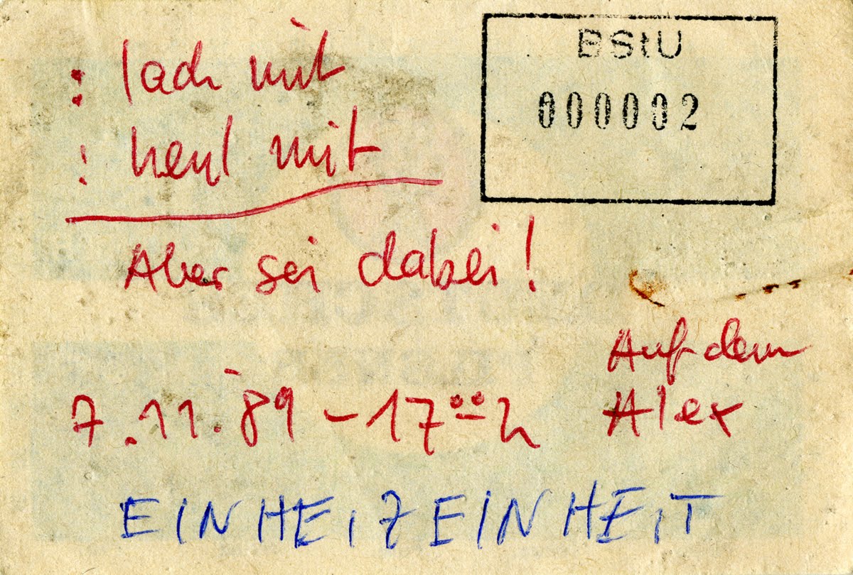 Demonstrationsaufruf für den 7. November 1989 Demonstrationsaufruf für den 7. November 1989