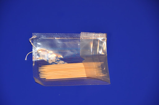 Toothpicks from stacking "Comfort-2M" (ISS). Sealed package